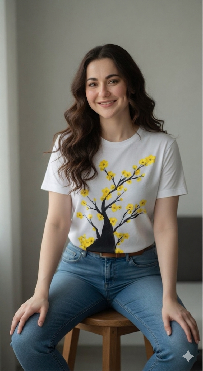 Yellow Blossom T shirt for Women