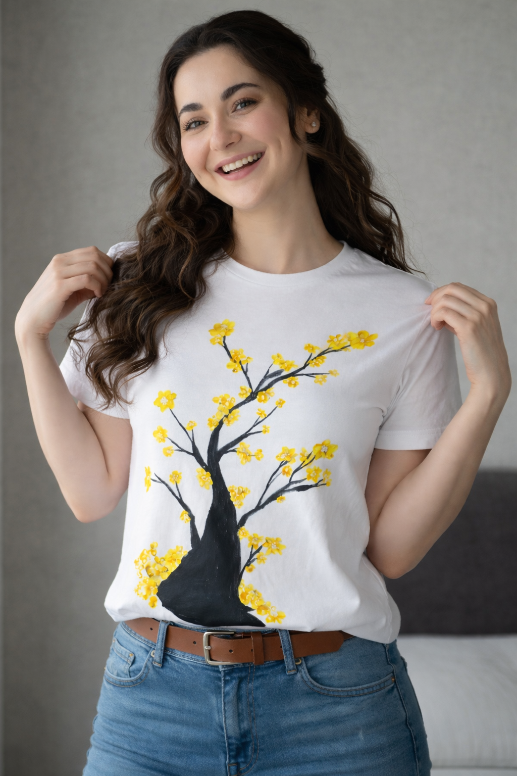 Yellow Blossom T shirt for Women