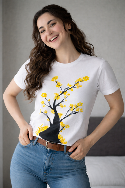 Yellow Blossom T shirt for Women