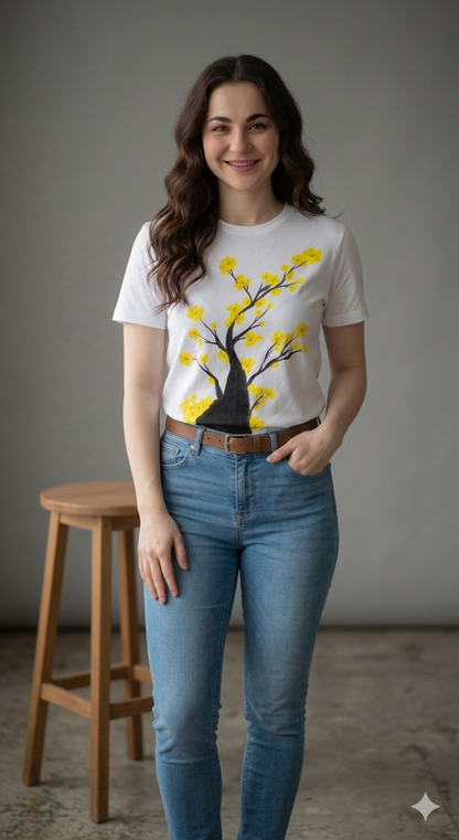 Yellow Blossom T shirt for Women