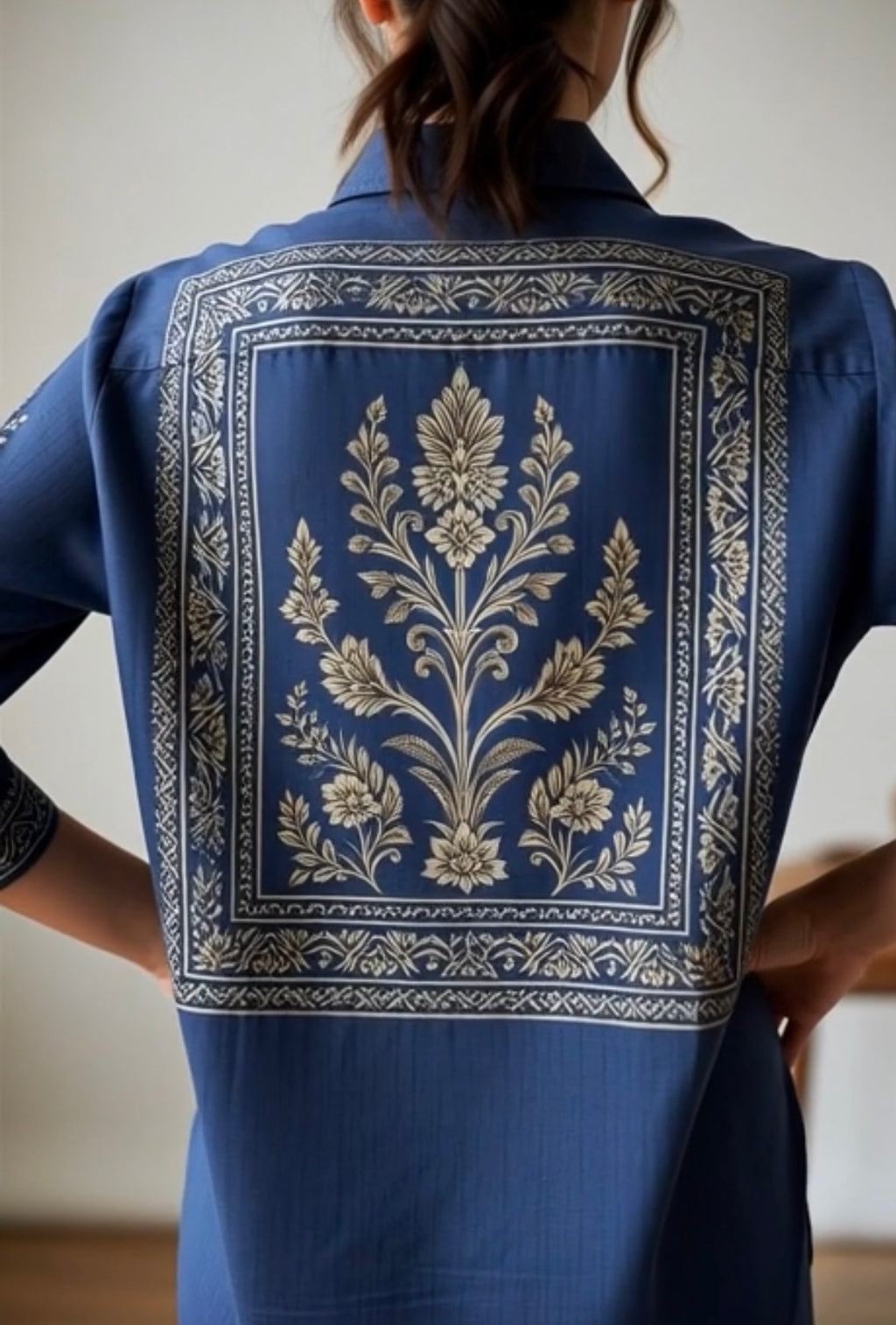 Blue Block Printed Button Down shirt